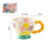 450ml Creative Hand-painted Embossed Ceramic Mug Large Capacity Coffee Cup Household Breakfast Oatmeal Milk Tea Cups Drinkware