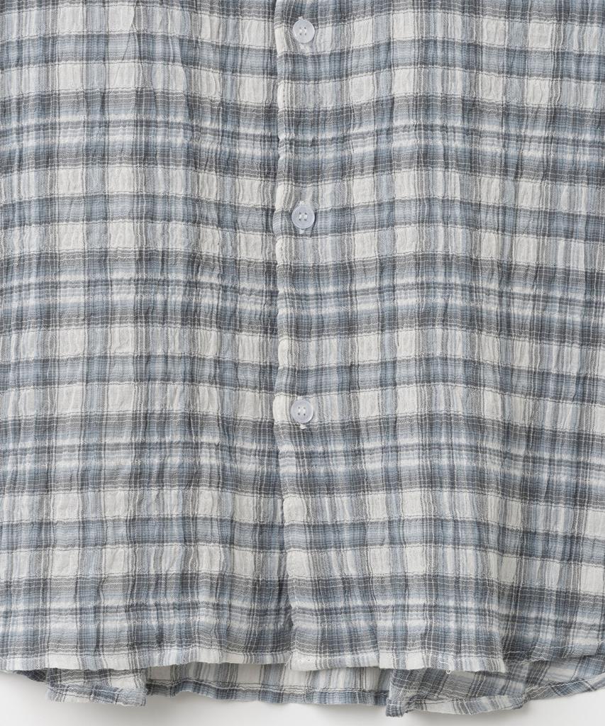 MILLO ARCHIVE Ombre Check Half Shirt [Light Blue]