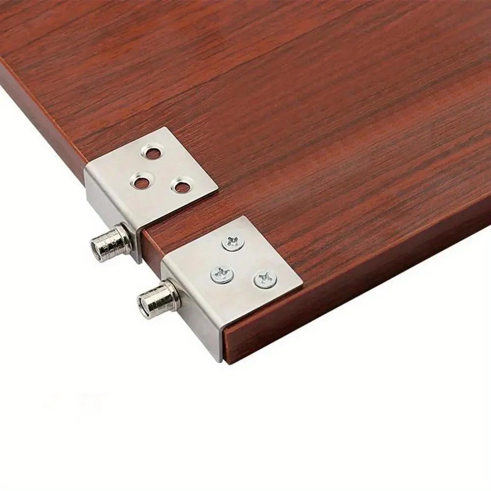 2 комплекта, Невидимые петли из нержавеющей стали, Верхние и нижние шарнирные оси, L-образный скрытый угловой элемент