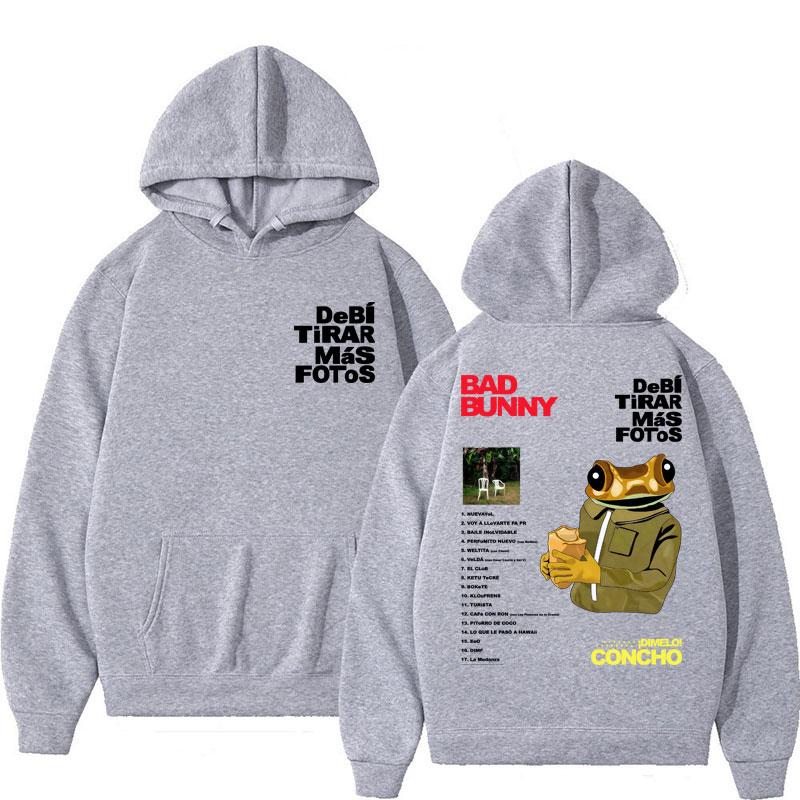 Bad Bunny Debi Tirar Mas Fotos Album Tour Hoodies Men Women Fashion Hip Hop Sportwear Fleece Warm Oversized Coats