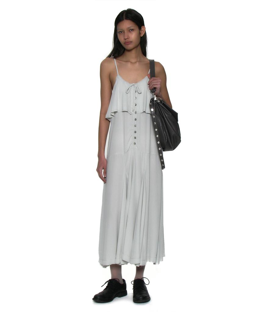 Partimento Woman Ruffle Lace Trim Flare Slip Dress_Mint