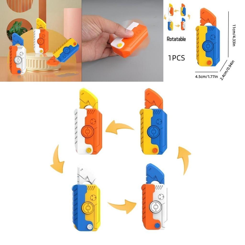 Мини Гироскоп Гравитации Вращающаяся Морковь Модель Складной Лопаты Палец Морковь Нож Подвеска Тикток Игрушка для Снятия Стресса Пластиковый Материал