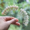 Crystal Petals Women U-shaped Zinc Zinc Alloy Hanfu Hair Sticks Pearl Row Hairpin Hair Forks Hair Accessories