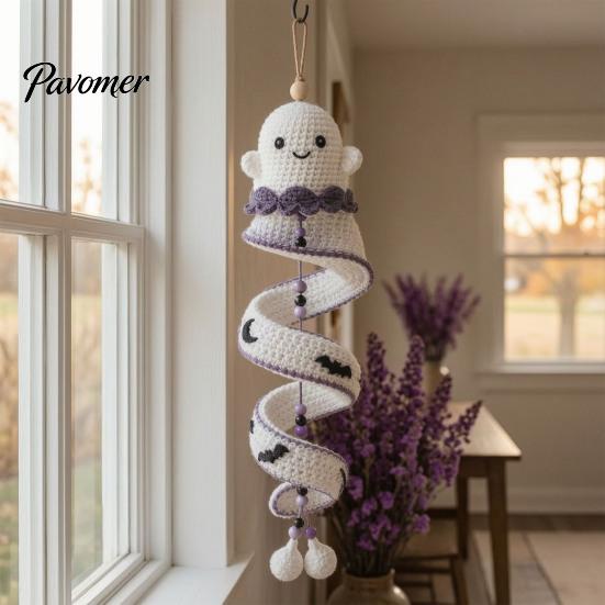 Хэллоуинское подвесное украшение, набор для рукоделия крючком DIY, форма призрака/пингвина/оленя/пряничного человечка/тыквы, спиральный простой набор-руководство по изготовлению призрака