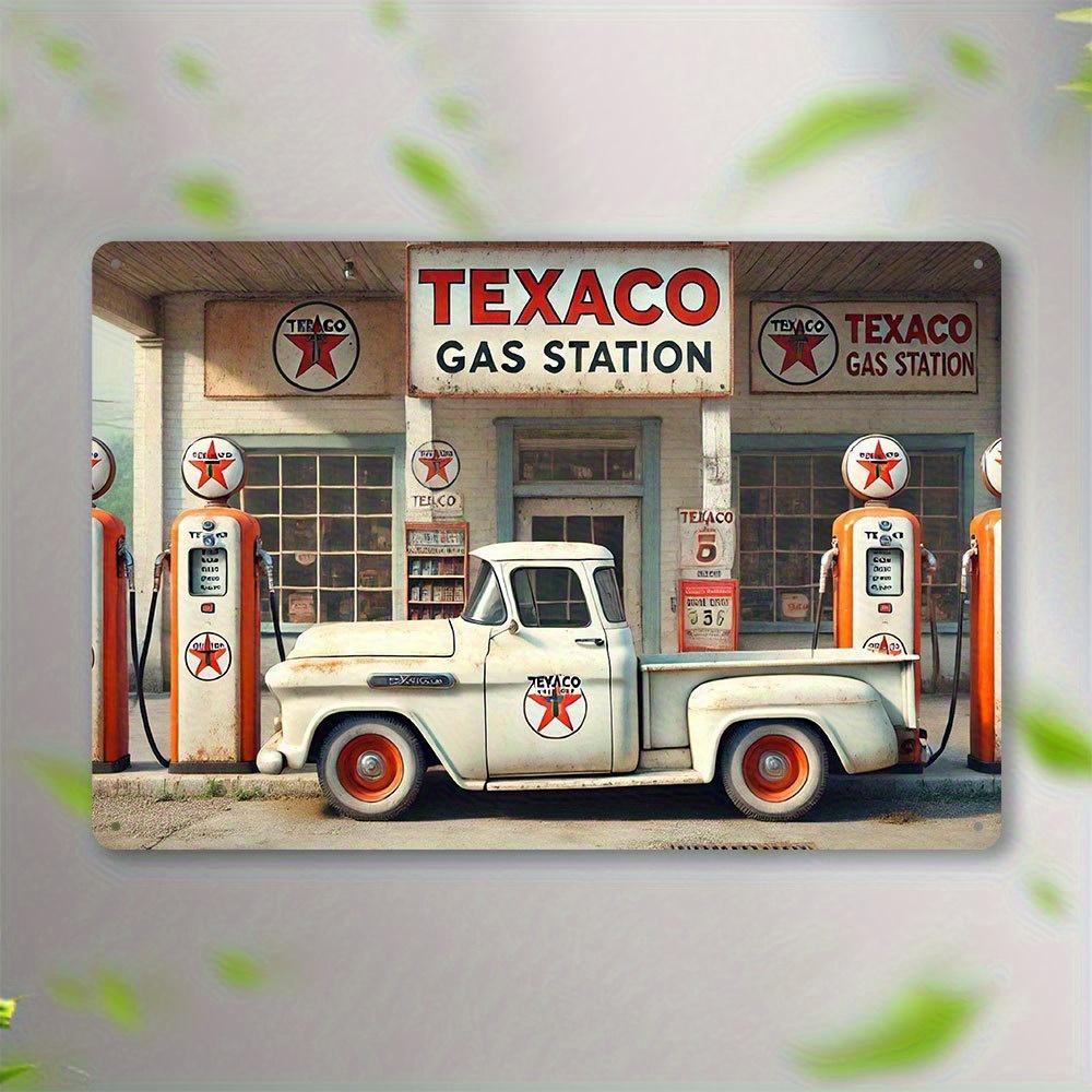 Винтажная железная настенная вывеска заправочной станции Texaco с дизайном классического грузовика Рустик-металл Арт для дома, гаража, бара, кафе, офиса Декор