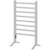 Wall Or Floor Electric Towel Warmer 150 W With Timer Function And 8 Bars For Bathroom 53x35x90 Cm Silver