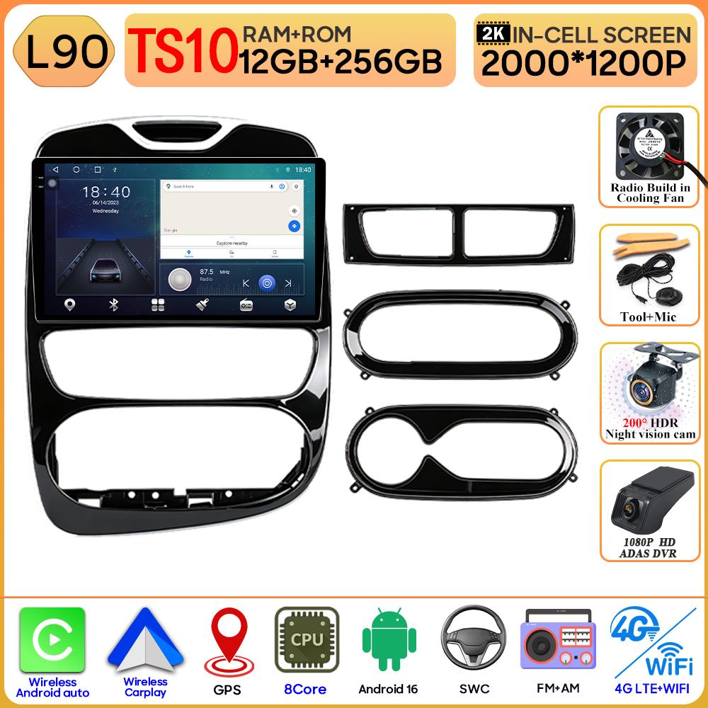 Android 16 For Renault Clio 3 4 2012 2013 2015 - 2018 Video BT Carplay Car Radio Display Car Monitor GPS Navigation 2k Autoradio