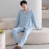 Pure Cotton Pajamas Men'S Loungewear Spring And Autumn Suit Cardigan Long-Sleeved Trousers Can Be Worn Outside Spring And Autumn Styles