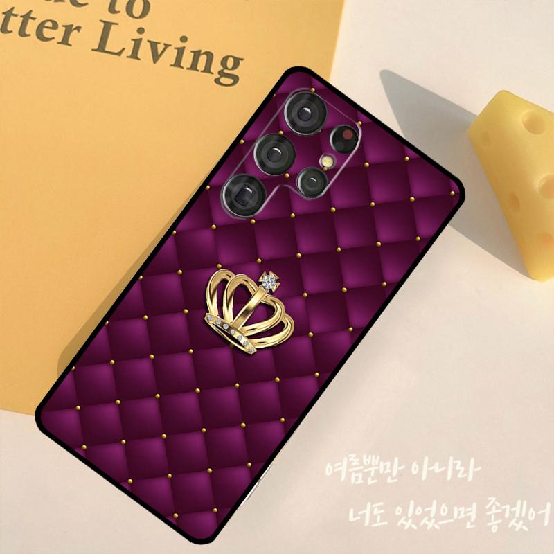 Диван с стеганой текстурой, узор короны, чехол для телефона Samsung Galaxy S25 Ultra S9 S10 S20 S22 S21 FE S23 S24 Plus, задняя крышка