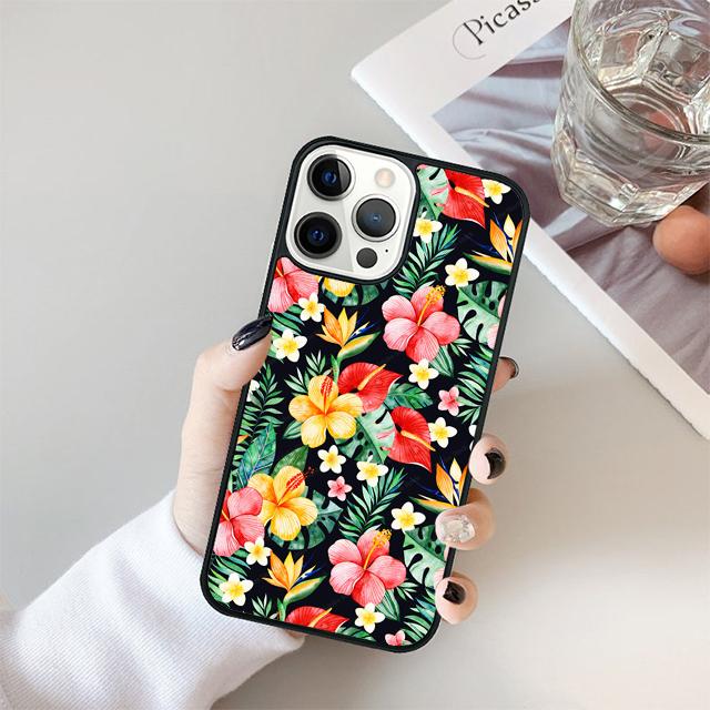 Чехол для телефона «Тропический рай» с гавайским цветком для iPhone 17 Air 15 16 Чехол 14 13 11 12 Pro Max Max Plus Задняя крышка