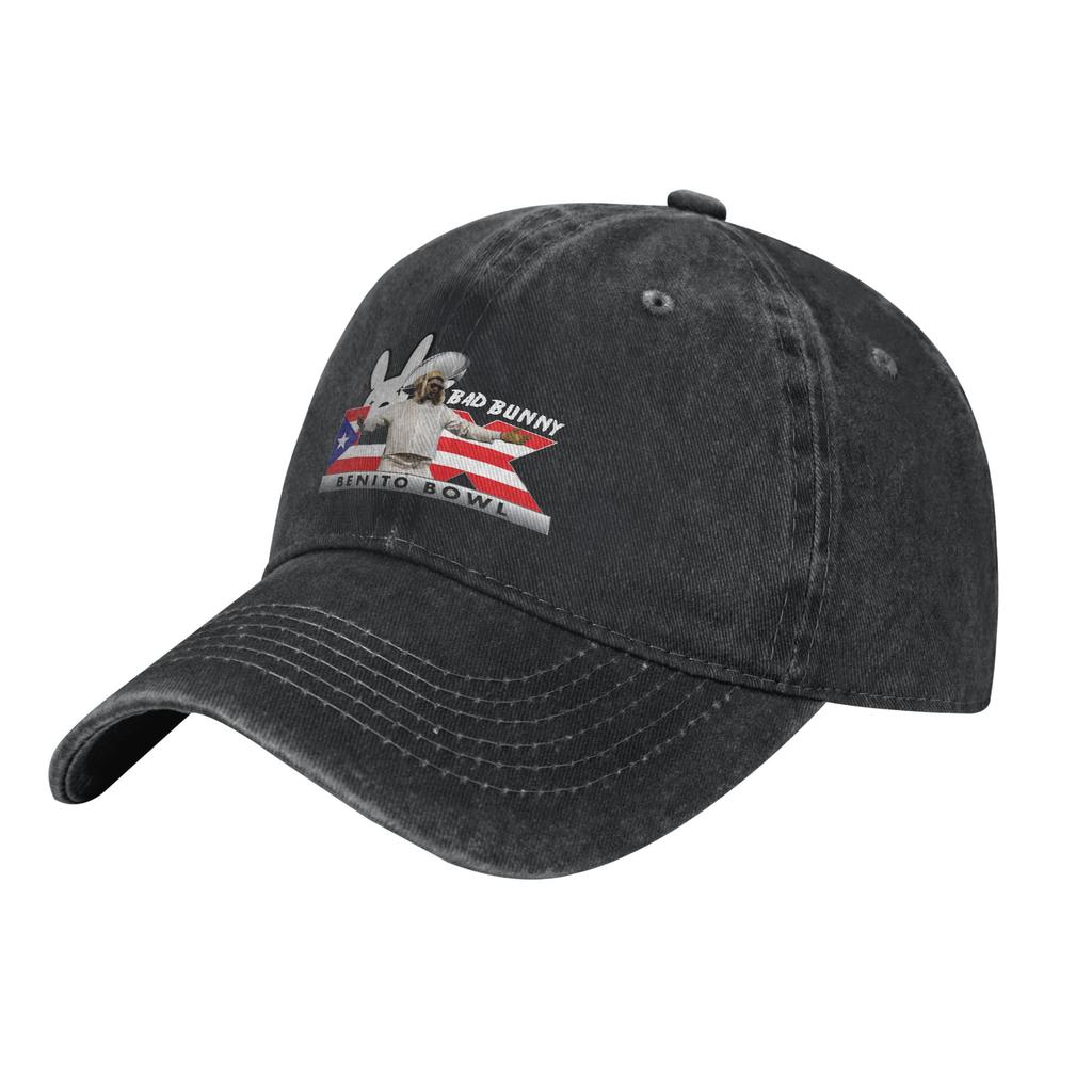 Bad Bunny    Baseball Cap Casual Distressed Washed  Snapback Cap Unisex Women Outdoor All Seasons Travel Unstructured Soft Hats Cap