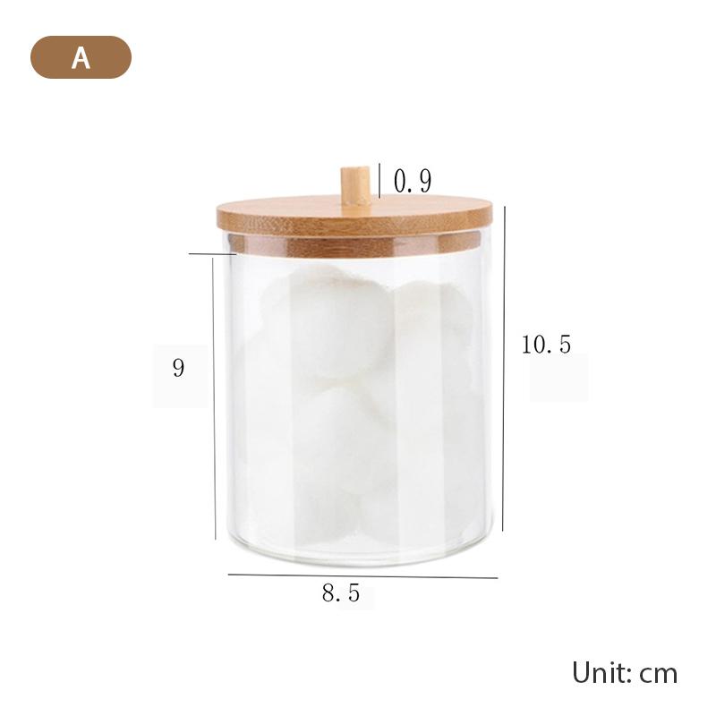 Makeup Cotton Pad Organizer Storage Box For Cottonswab Container With Bamboo Lid
