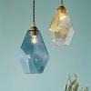 Interform LT-4074AM Lapis Lazuli Pendant Light with Amber Glass and LED Bulbs, Elegant and Feminine Design