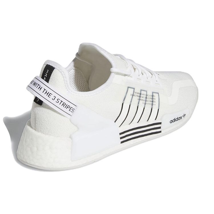 Adidas NMD_R1 V2 Белые черные мужские кроссовки Cloud-White Core-Black GZ1999