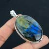 Natural Blue Fiery Labradorite Gemstone Pendant, 925 Sterling Silver, Pendant Jewelry, Handmade Silver Pendant Jewelry for Gift, Easter Gift
