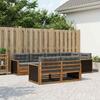 Outdoor Sofa Set with Cushions 7 pcs Natural and Anthracite