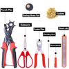 Glarks Heavy Duty Adjustable Metal Hole Punch Pliers Revolving Leather Belt Hole Punch with Eyelet Pliers Tool Kit for Belt, Watch Bands, Saddle,