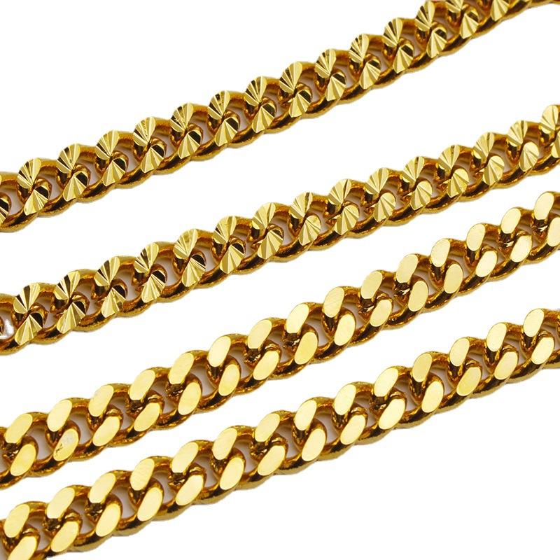 Простое песочно-золотое ожерелье NK для мужчин, позолоченное, для женщин, толстое ожерелье с кубинской цепочкой