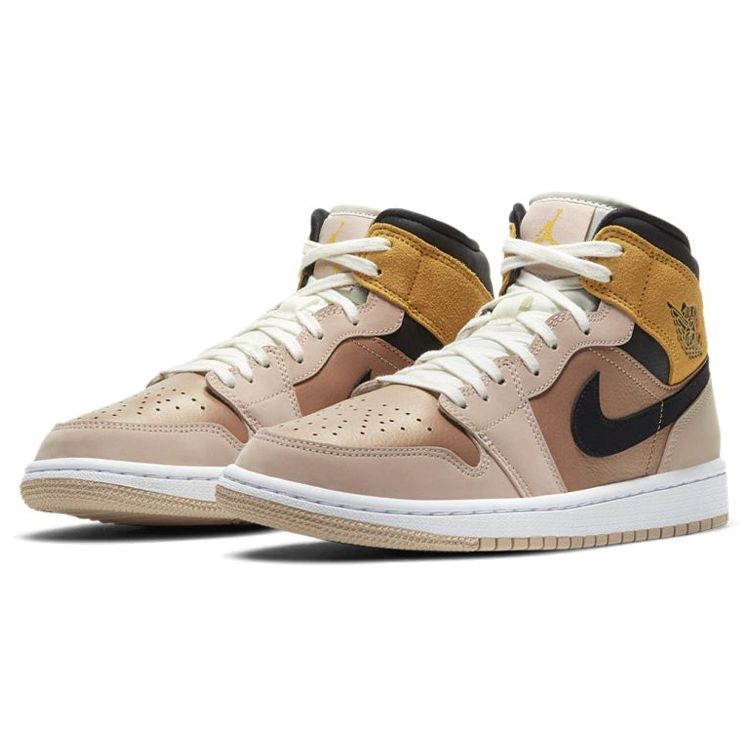 Air Jordan 1 Mid SE Particle Beige Женские кроссовки коричневый металлик-красно-бронзовый университетское золото DD2224-200
