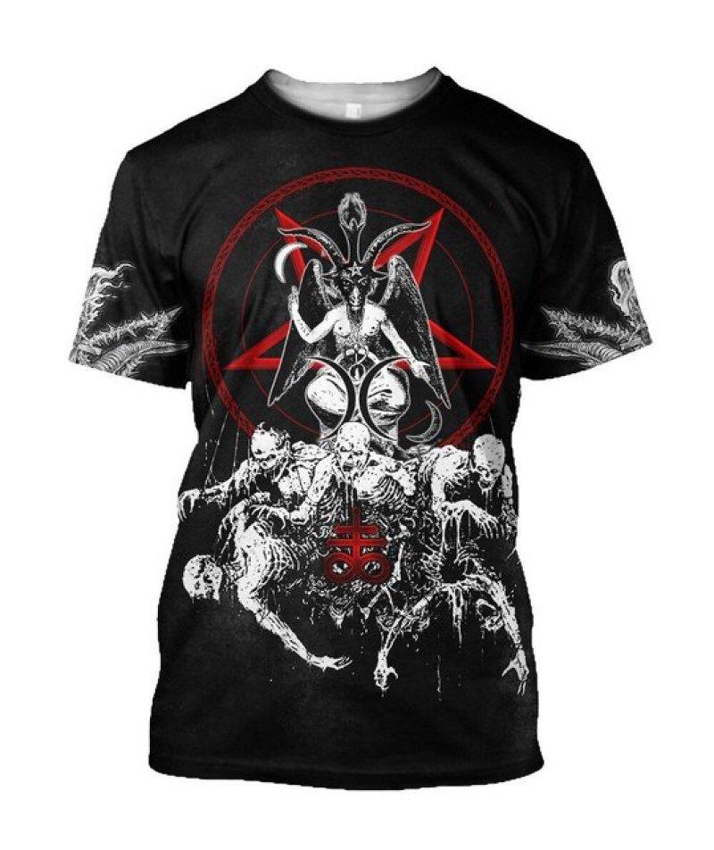 Devil Pattern 3d Print T-shirt Summer Short Sleeve Streetswear Fashion O Neck Men's T-shirts