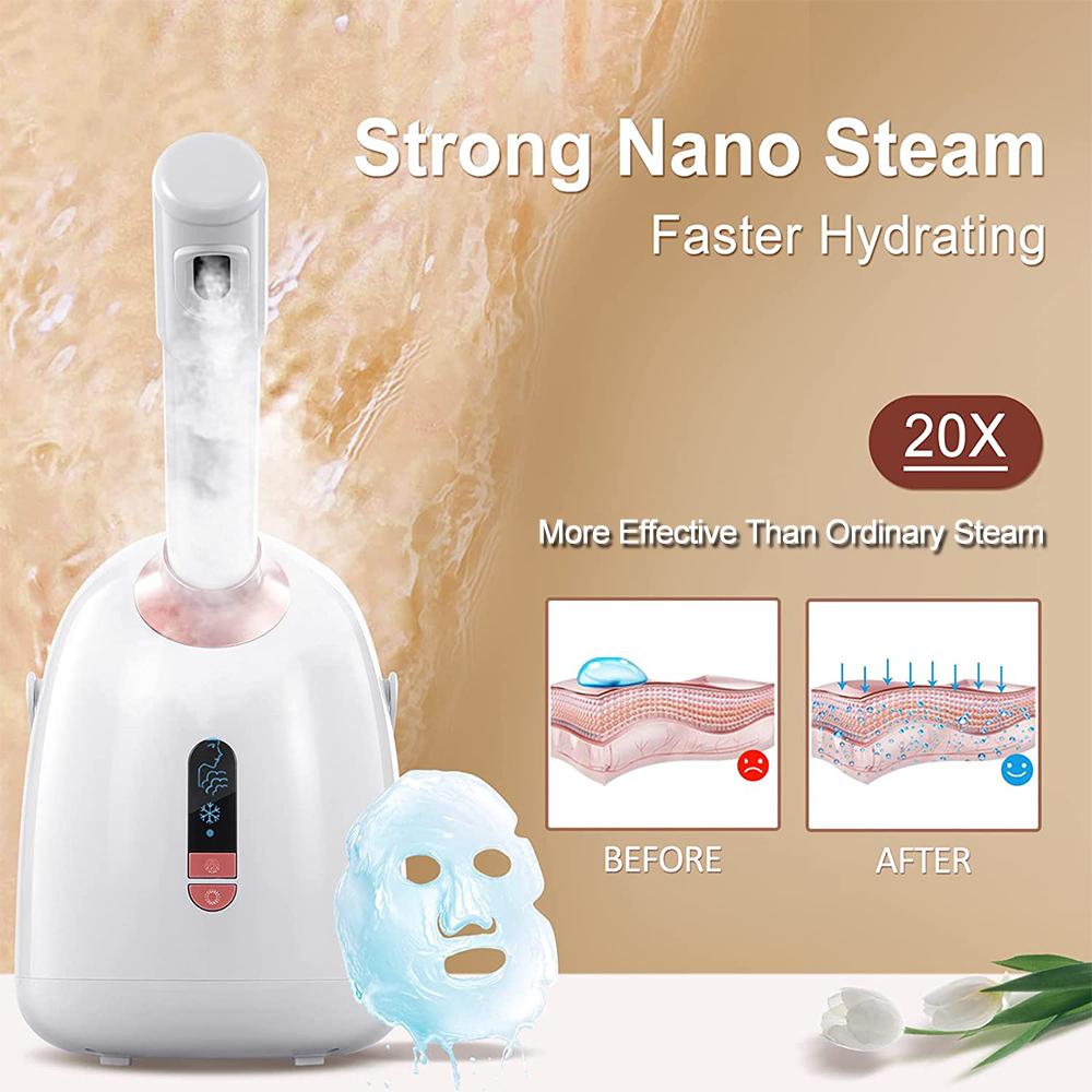 SPA Face Steamer Nano Mist Sprayer Hot/Cool Facial Steamer For Skin Pores Cleansing Anti-aging Wrinkle Facial Humidifier