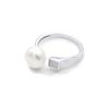 Bague - Pearls &amp; Colors - Prestige - 9-10 mm Bouton - Perle Blanche - Argent 925 - Femme