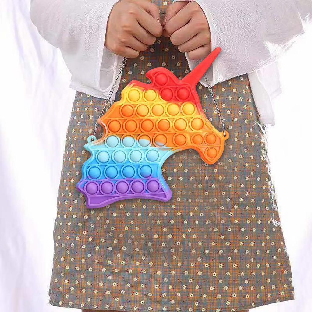 Сумка с подвеской для игрушек, игрушки для снятия стресса с пузырьками для взрослых и детей