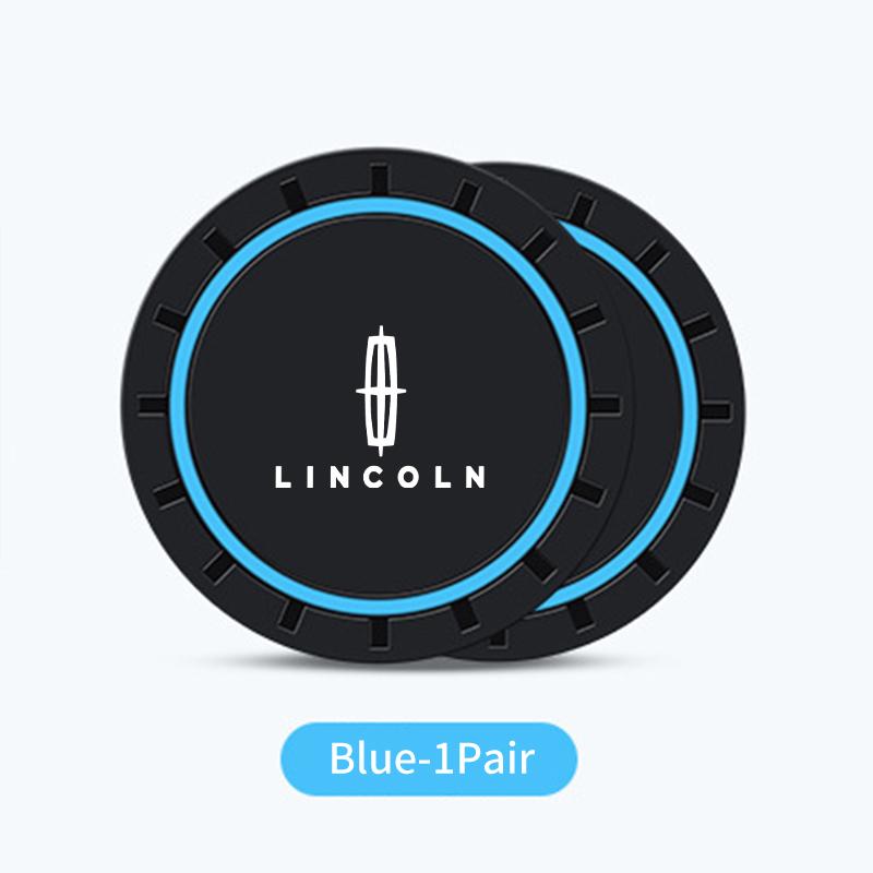 2Pcs Car Coaster Console Silicone Water Cup Anti-slip Pad Accessories For Lincoln MKZ MKX Aviator Navigator Continental Corsair Q3