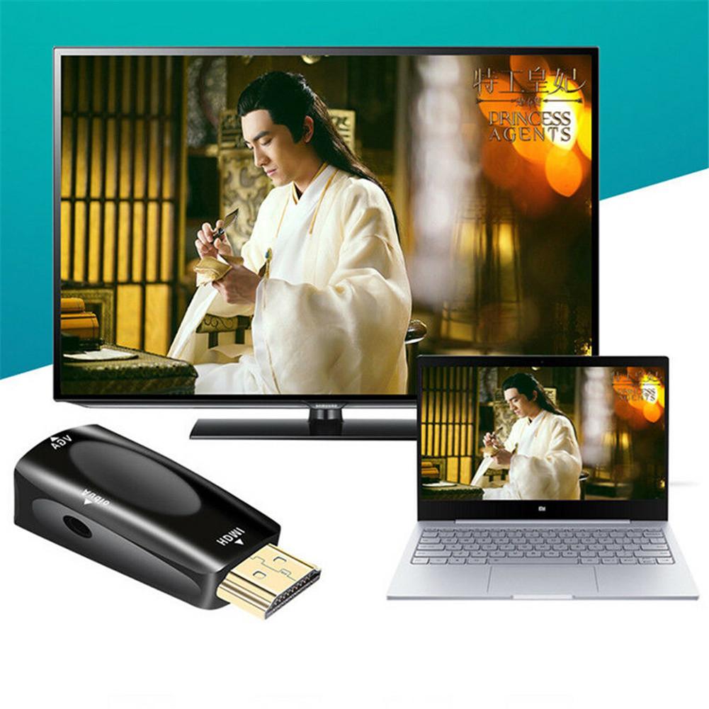 For  Male to VGA 15 Pin Female Adapter Audio Cable Converter FHD 1080P 720P 480P For PC Laptop TV Box Projector