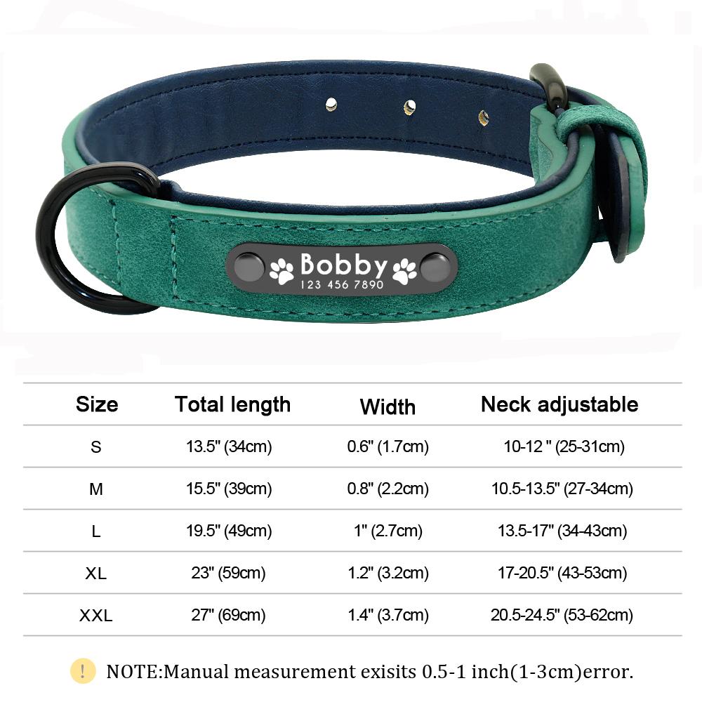 Индивидуальный кожаный ошейник для собак, персонализированные ошейники с бесплатной гравировкой имени для маленьких, средних, больших собак, питбулей, лабрадоров, XS-XXL