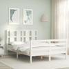 VidaXL Bed Frames with Headboard White Small Double Solid Wood 3194087