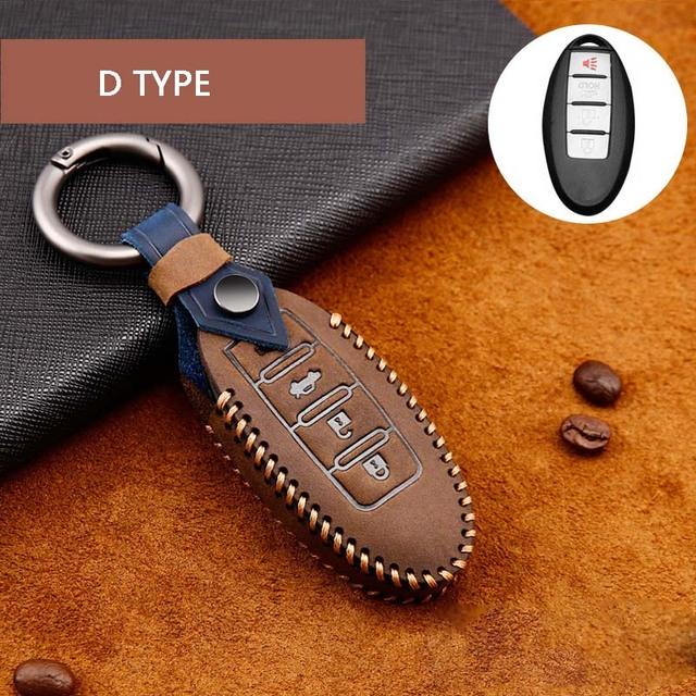 Чехол для автомобильного ключа из натуральной кожи для Nissan SENTRA LIVINA TIIDA MARC KICKS X-TRAIL TEANA J10 J11 T32 Qashqai