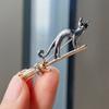 Creative Enamel Cat Riding Magic Broomstick Brooches For Women Men Clothing Backpack Cute Cartoon Kitten Animal Brooch Jewelry