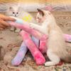 Цветная плюшевая игрушка для кошек, подушка, звучащая, котенок, играющая, грызущая, царапающаяся, ловящая, кошачья мята, интерактивная игрушка для кошек, длина 35 см