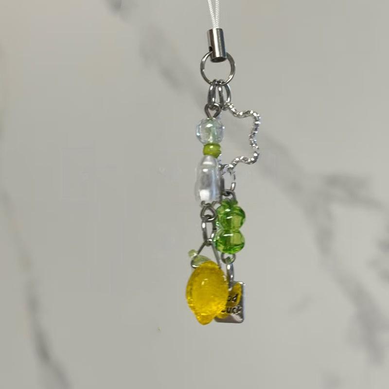 Sweet Christmas Tree Drift Bottle Four-Leaf Clover Pendant Phone Strap Keychain Exquisite Backpack Decoration Accessories Gifts