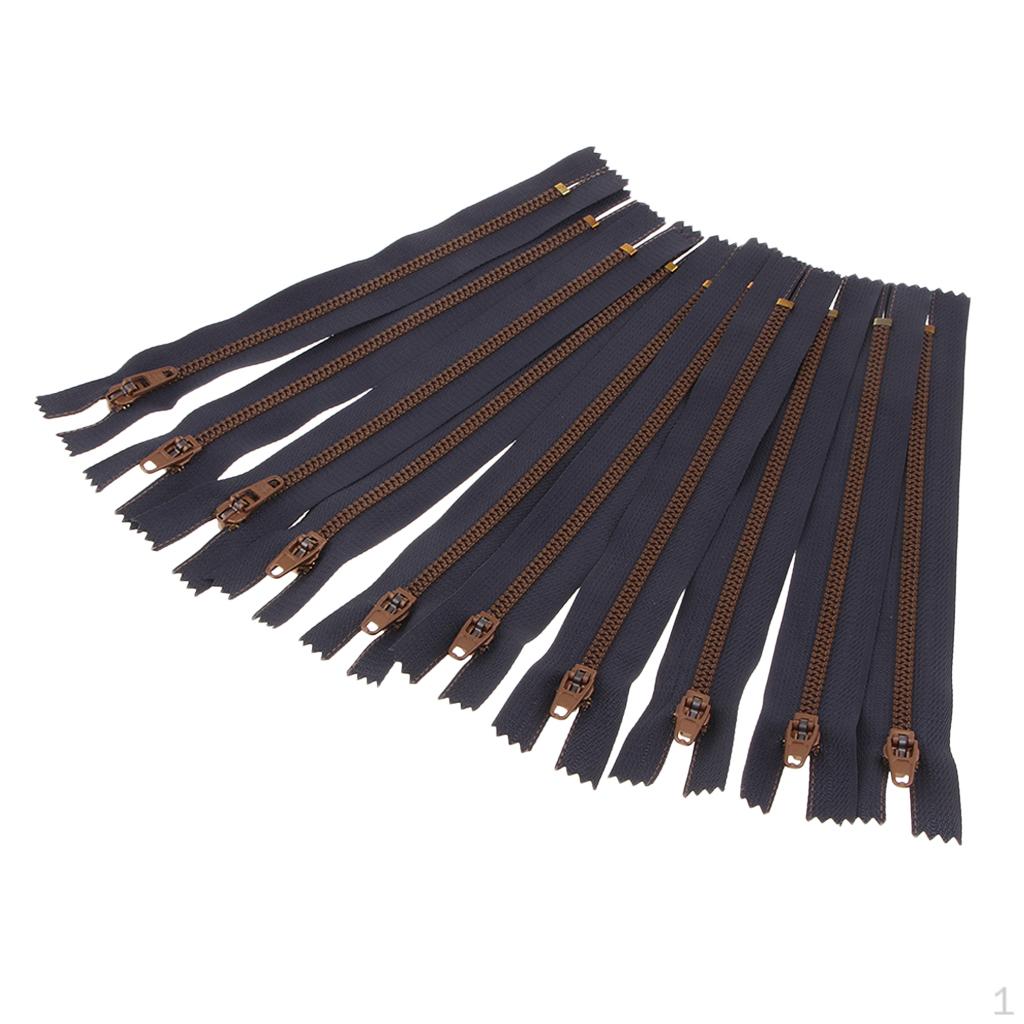 10 Pieces Resin Coil Zipper Closed End Zipper for Sewing Supplies Black