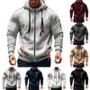 Мужская спортивная повседневная толстовка с капюшоном, кардиган с капюшоном на молнии, многокарманное пальто с капюшоном