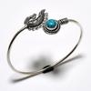 Santa Rosa Turquoise Gemstone 925 Silver Plated Jewelry Cuff Bangle