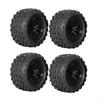 4x RC Wheels and Tires Wheel Rims Rubber Set Replacement 1/10 with Rim