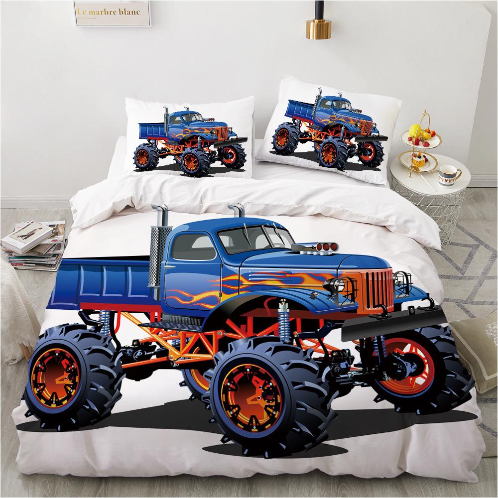 Bedding Three-Piece 3D Digital Printing Cartoon Car Children'S Quilt