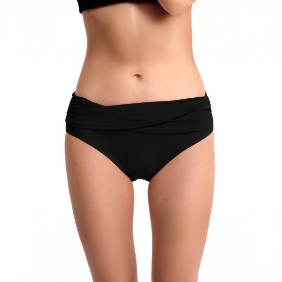 Женские плавки бикини со средней посадкой, закрытые, со сборками, танкини, купальник-брифы, утягивающий живот, купальный костюм, плавки