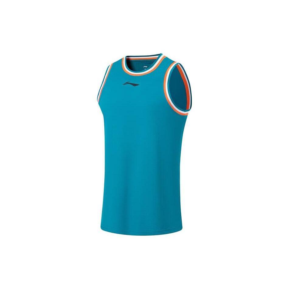 Li-Ning Professional Basketball Series Logo Print Moisture-Wicking Basketball Uniform Set Men Sportswear Tidal-Blue AATT001-14