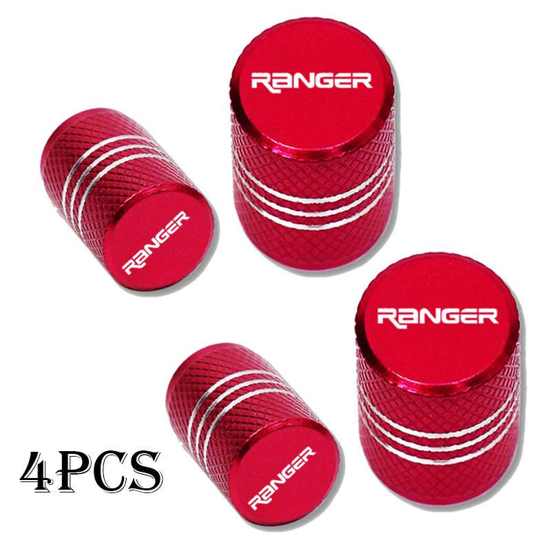MLSQ8 car Wheel Tire Valve Caps Tyre Stem Covers Airdust Waterproof For Ford Ranger Accessories 4pcs Auto Badges