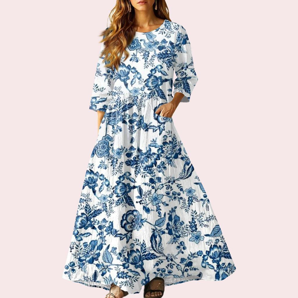 Женское ретро этническое льняное платье макси без рукавов с V-образным вырезом, вышитое лентами