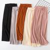 Ladies Ice Silk Wide Leg Pants High Waist Chiffon Loose Straight Pants Women Casual Pants