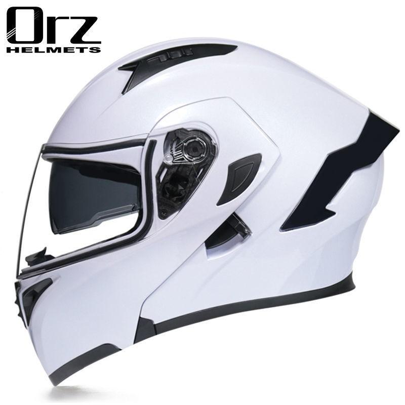 Full Face Motorcycle Helmet With Flip-Up Visor Men Women ABS Safety All-Season Riding Gear