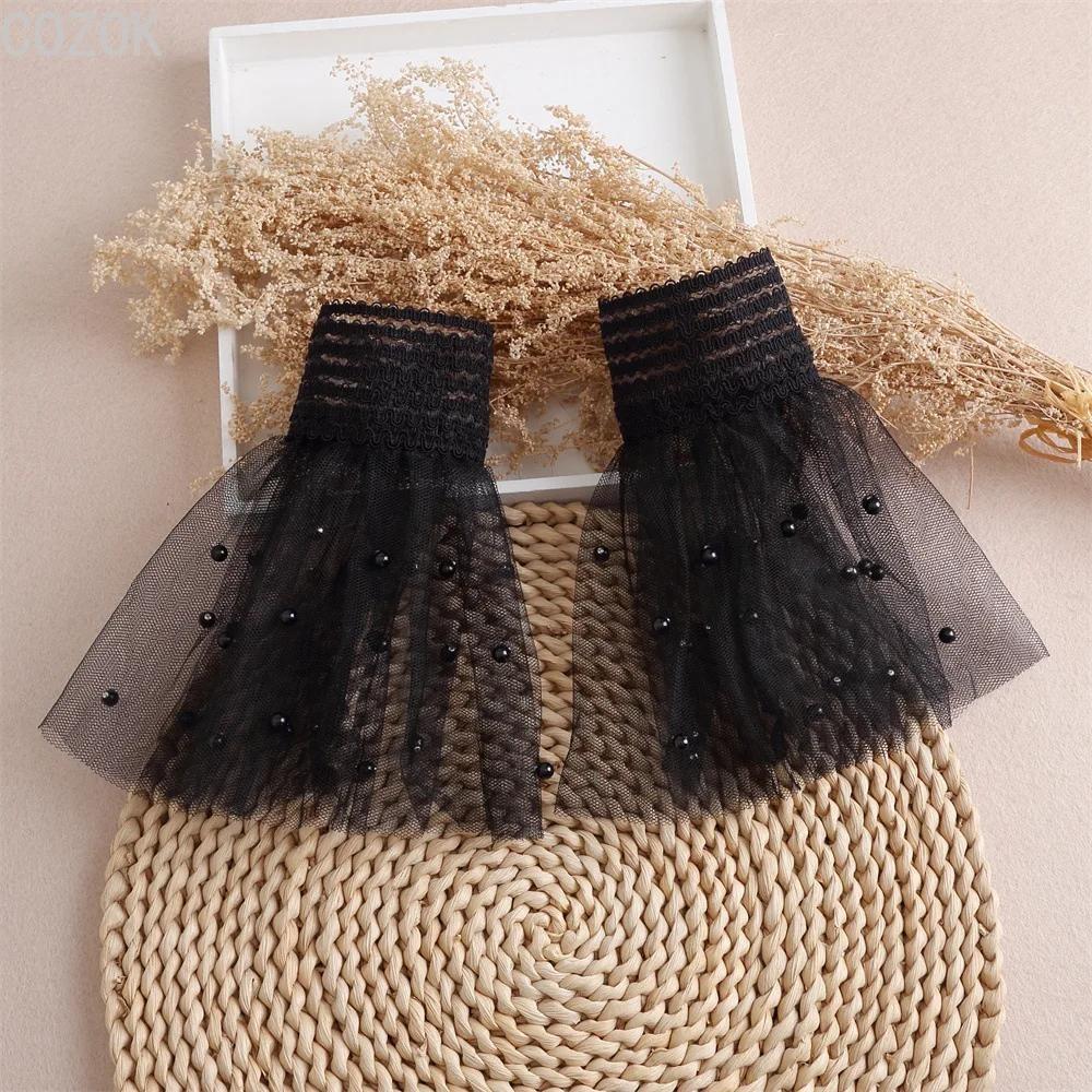 DIY Detachable Cuffs Cuff Extension Embroidery Lace Daisy Fake Sleeves Elastic Wild Wrist Pleated Organ Lolita Fake Sleeves