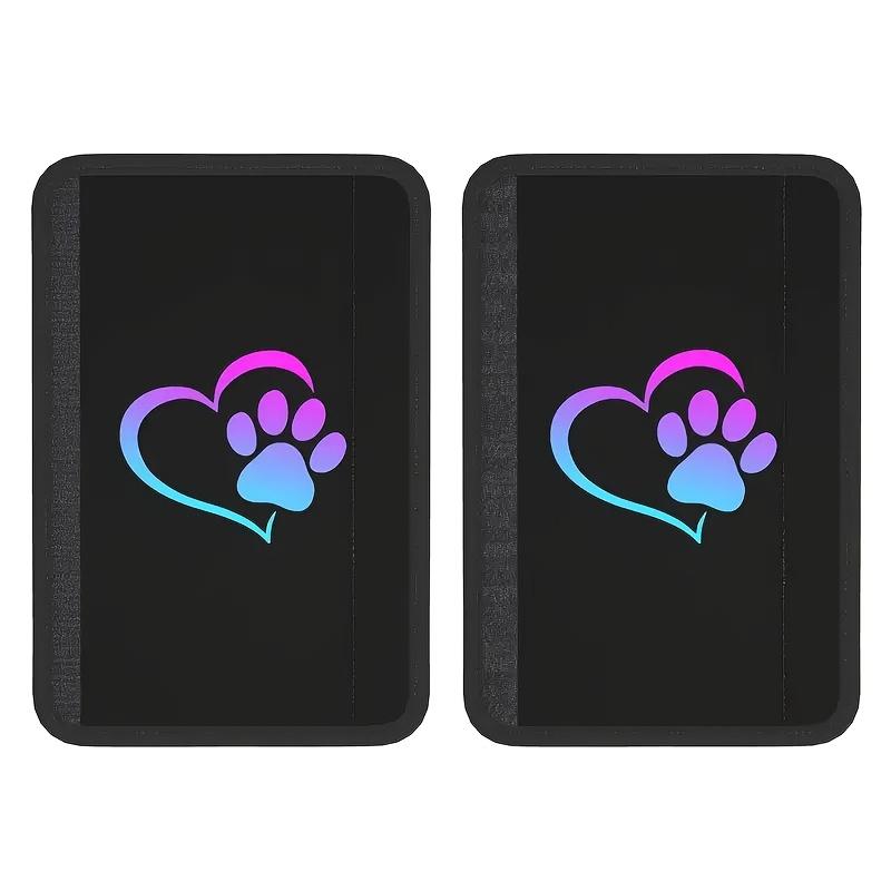 2pcs Of Heart-Shaped Dog Paw Printed Plush Car Seat Belt Shoulder Pads, Soft And  Comfortable, Suitable For All Cars