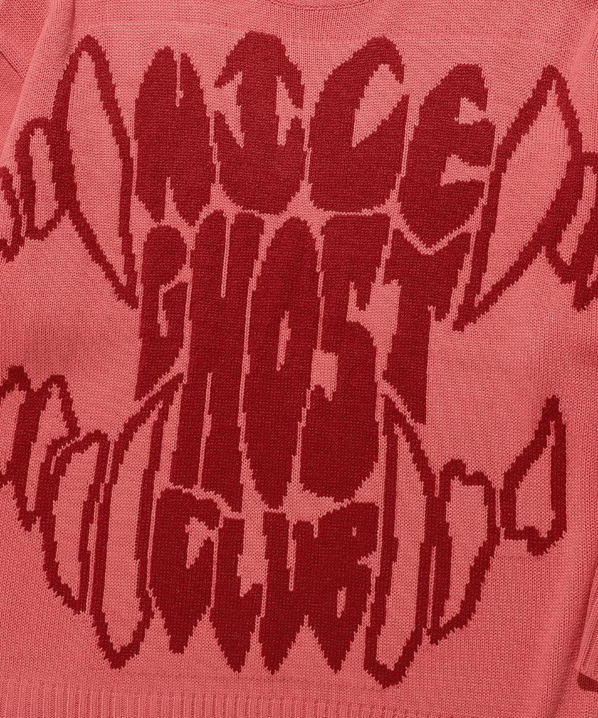 NICEGHOSTCLUB Логотип Монстр Зубы Вязаный_Розовый(Ng2Esuk600A)