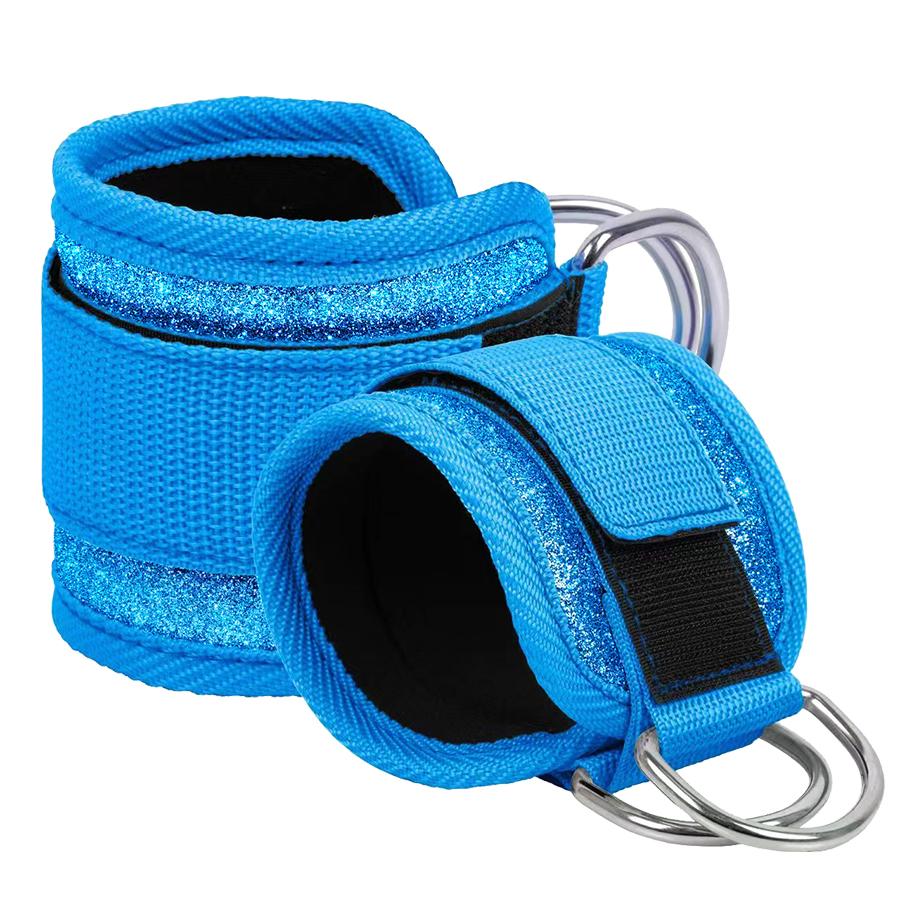 Fitness Puller Fitness Fluorescence Sports Straps Adjustable D-Ring Support Cuffs Ankle Pulley With Buckle Guard Leg Strength Safety Abductors
